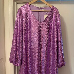 Tyler Böe lavender sequined cocktail dress XL NWT